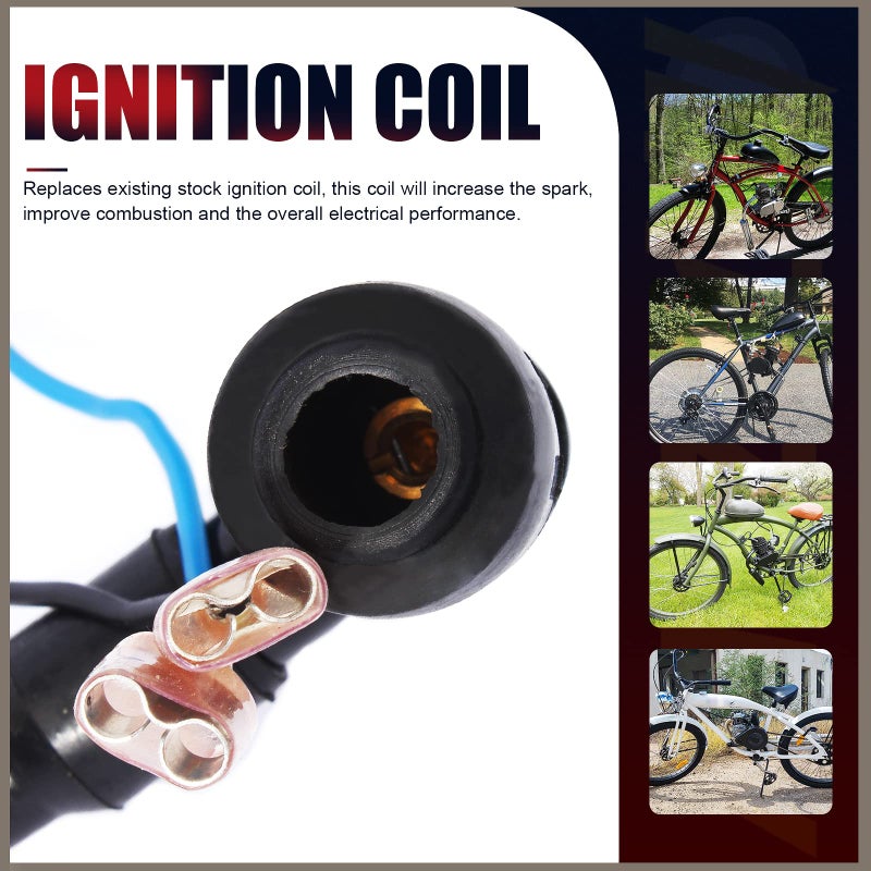 QAZAKY CDI Ignition Coil Spark Plug for 49cc 50cc 60cc 66cc 70cc 80cc 2-stroke Engine Motorized Bicycle Bike - Image 5